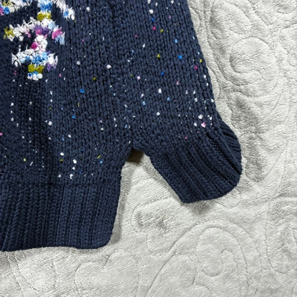 J Jill Snowflake Sweater Women's Size 2X Navy Blue Holiday Christmas Party - Picture 2 of 10